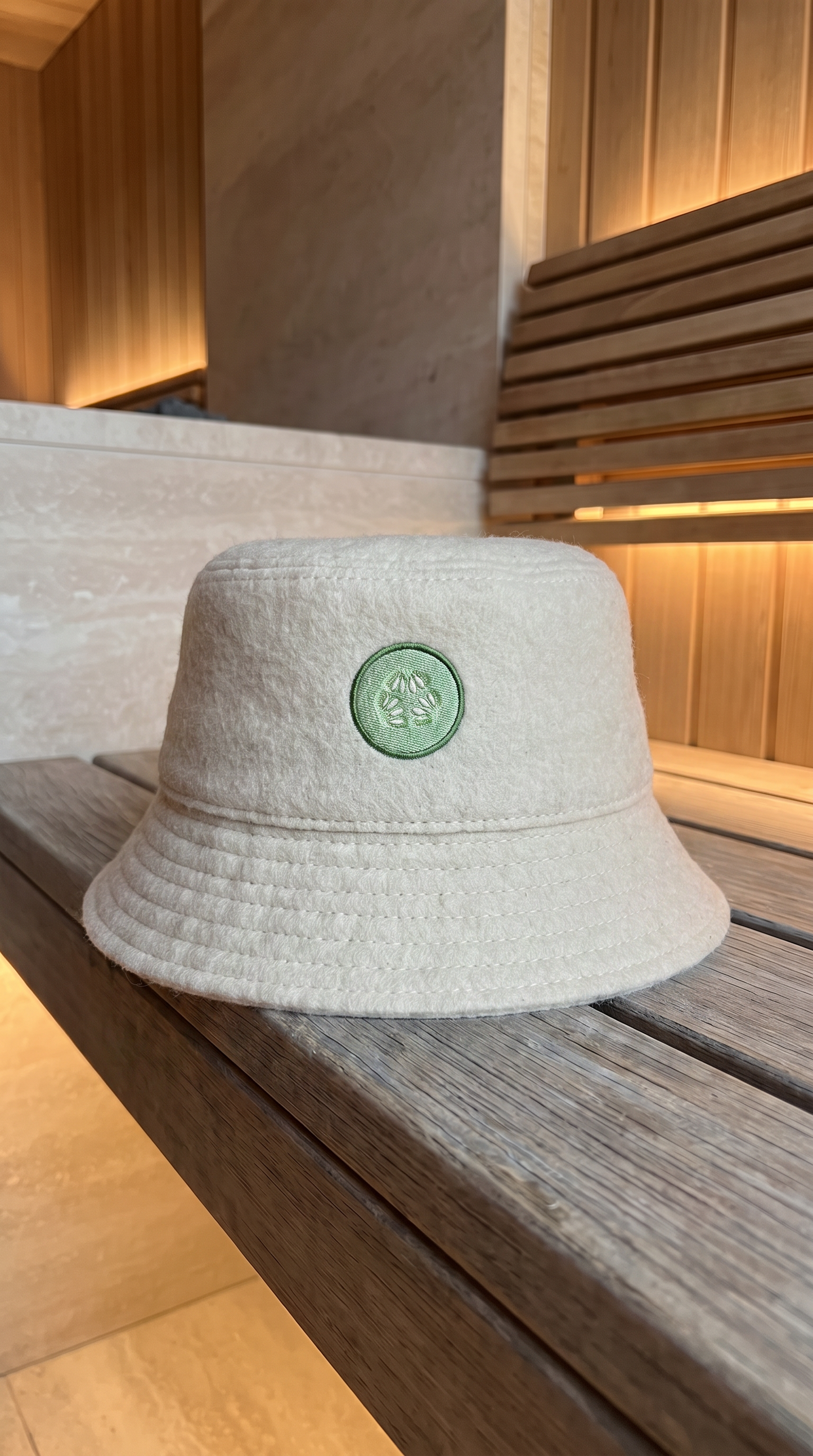 sauna bucket hat - natural wool