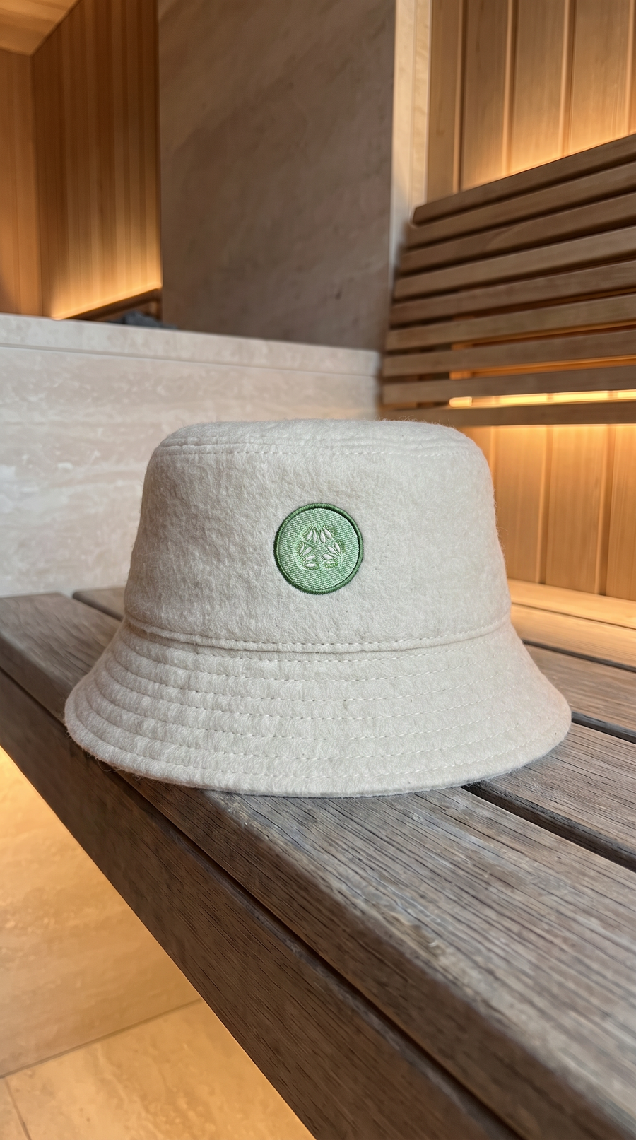 sauna bucket hat - natural wool